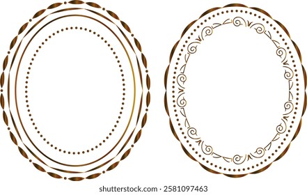 vector vintage frames for decoration and design, golden gradient