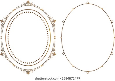 vector vintage frames for decoration and design, golden gradient