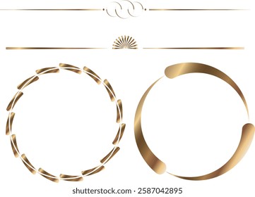 vector vintage frames for decoration and design, golden gradient