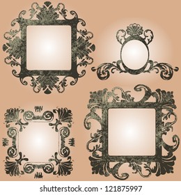 vector vintage frames set