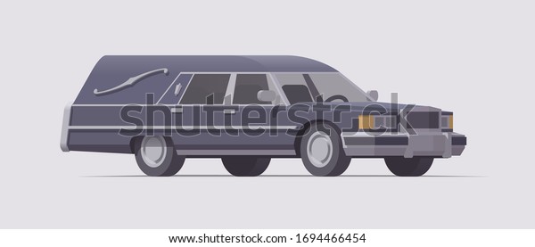 Vector vintage funeral hearse car. Isolated\
illustration.\
Collection