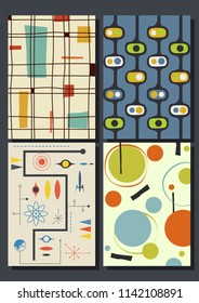 Vector Vintage Geometric Backgrounds Set from the Sixties