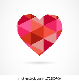 vector vintage geometric heart background