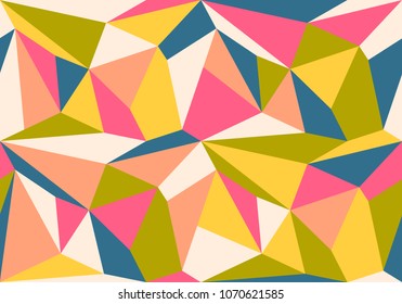 Vector vintage geometric pattern. Retro vector pattern with colorful polygons.