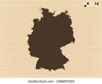 Vector vintage de Alemania mapa de fondo de papel antiguo.