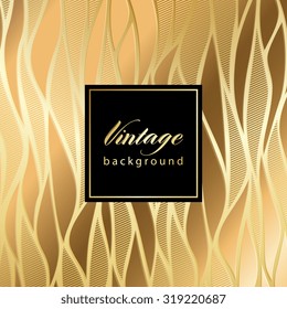 Vector vintage gild card with seamless damask pattern  EPS 10