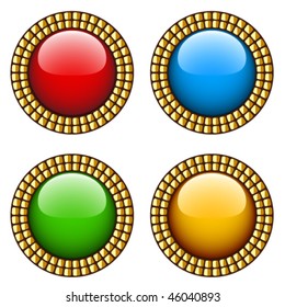 Botones de brillo vectorial vintage