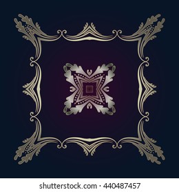 Vector vintage gold frame for your design. Place for text Unique ornamental decorative cover