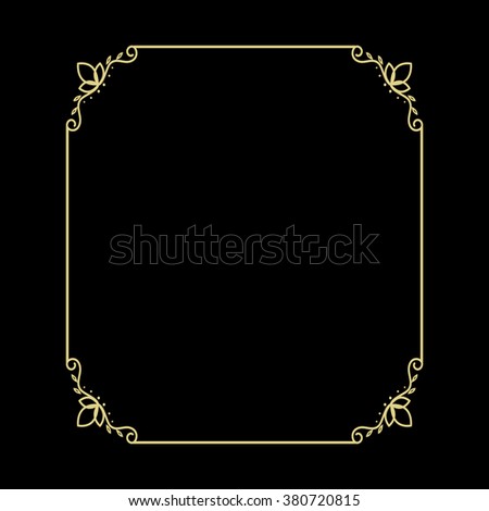 Vector vintage gold frame for your design. Vintage cover. Place for text.