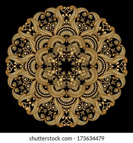 Vector vintage gold pattern for print, embroidery.