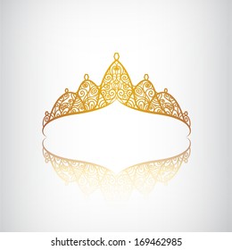vector vintage golden elegant crown icon, logo isolated