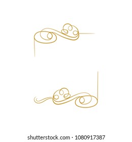 Vector Vintage Golden Frame Template, Blank Border, Calligraphic Swirls.