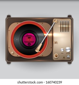 Vector Vintage Gramophone illustration