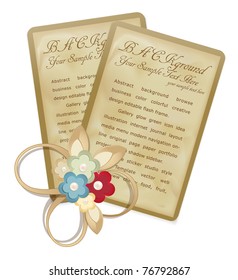 vector vintage greeting cards with flowers and ribbons