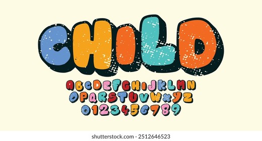 vector of vintage grunge alphabet and numbers. vintage typography desig. street art letter