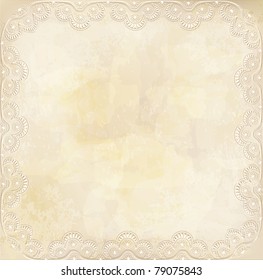 vector vintage, grunge background with lace border