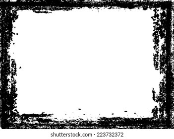 Vector Vintage Grunge Black and White Distress Border Frame for your Design .