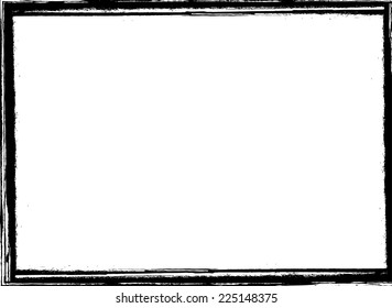 Vector Vintage Grunge Black and White Distress Border Frame for your Design . 