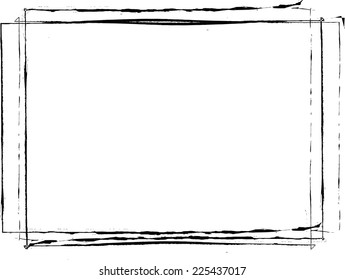 Vector Vintage Grunge Black and White Distress Border Frame for your Design . 