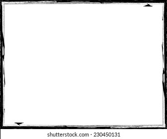 Vector Vintage Grunge Black and White Distress Border Frame for your Design . 