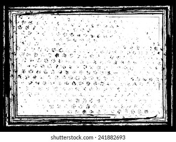 Vector Vintage Grunge Black and White Distress Border Frame 