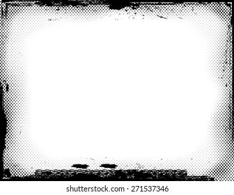 Vector Vintage Grunge Black and White Distress Border Frame for your Design .