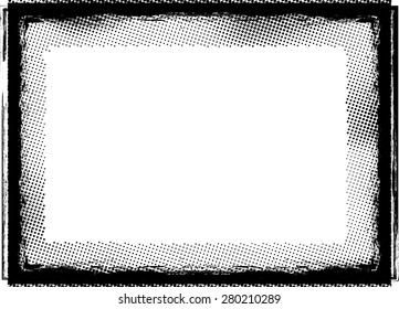 Vector Vintage Grunge Black and White Distress Border Frame for your Design .