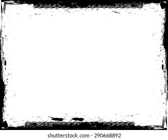 Vector Vintage Grunge Black and White Distress Border Frame for your Design .