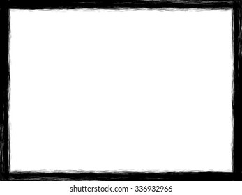 Vector Vintage Grunge Black and White Distress Border Frame for your Design 