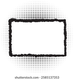 Vector Vintage Grunge Brush Stroke Dirty Overlay Distress Border Frame. Square