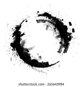 Vector Vintage Grunge Brush Stroke Dirty Overlay Distress Border Frame.