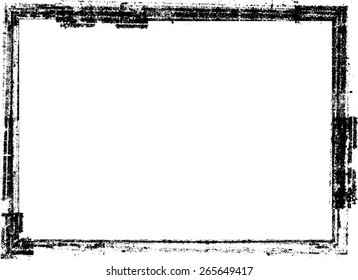 Vector Vintage Grunge Brush Stroke Dirty Overlay Distress Border Frame. Rectangle