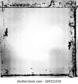 Vector Vintage Grunge Brush Stroke Dirty Overlay Distress Border Frame. Square