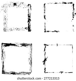 Vector Vintage Grunge Brush Stroke Dirty Overlay Distress Border Frame.