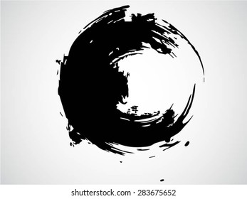 Vector Vintage Grunge Brush Stroke Dirty Overlay Distress Border Frame. Circle Round Stamp in Grungy Style for your Design. Distress Frame.Grunge Frame