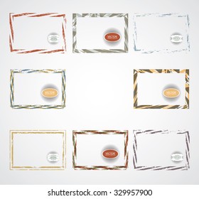 Vector Vintage Grunge Brush Stroke Dirty Overlay Distress Border Frame. Colorful Square in Grungy Style for your Design . 