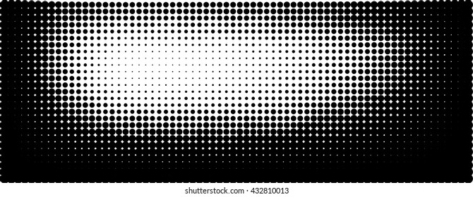 Vector Vintage Grunge Brush Stroke Dirty Overlay Distress Border Frame. Rectangle in Grungy Style for your Design . Halftone Dots Overlay Texture . Wallpaper background distress collection