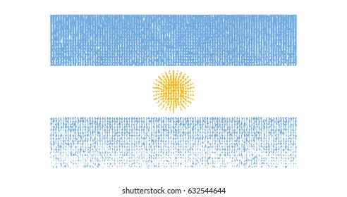 Vector vintage halftone flag of Argentina