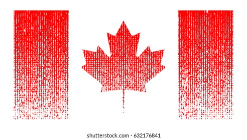 Vector vintage halftone flag of Canada