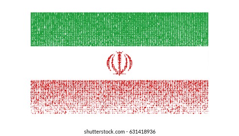 Vector vintage halftone flag of Iran