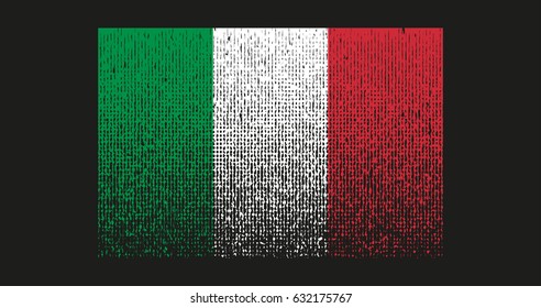 Vector vintage halftone flag of Italy