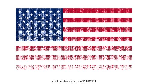 Vector vintage halftone flag of USA