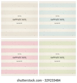 Vector vintage hand crafted lightly striped paper backgrounds collection