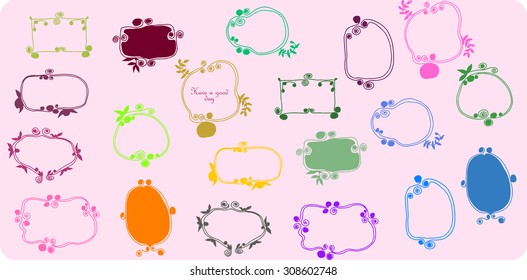 vector vintage hand drawing set of frames for original scrapbooking and other design