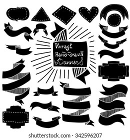 vector vintage hand drawn banners