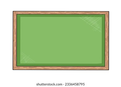 Vector Vintage Hand Drawn Green  Chalkboard Isolated on White Background. Education concept design elements. Teacher's Day and Back to School Drawing Design. Title Bar or Banner Template.