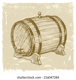 vector vintage hand drawn illustration of wine