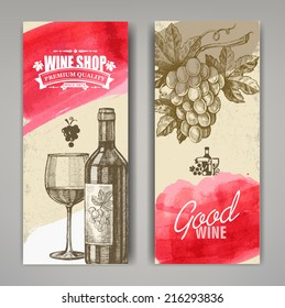 vector vintage hand drawn illustration of wine