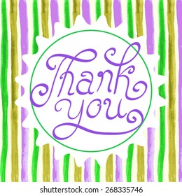 vector vintage hand lettering on the watercolor background with strips