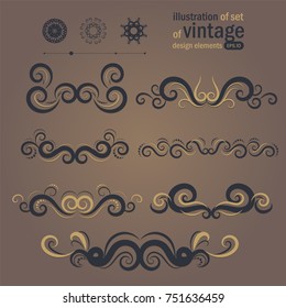 Vector vintage hand-drawn highly detailed round mandala elements,illustration of set of vintage design elements,Vector set of vintage decorative elements